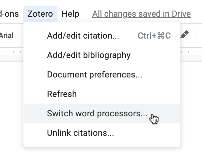 zotero for google docs