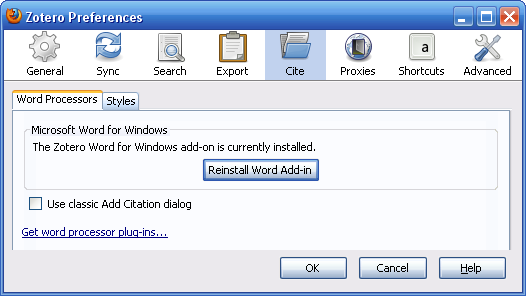 Zotero's word processor plugins integrate Zotero into either Microsoft Word or LibreOffice/OpenOffice.